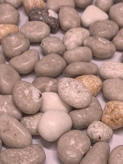 Liquorice sweets disguised as pebbles